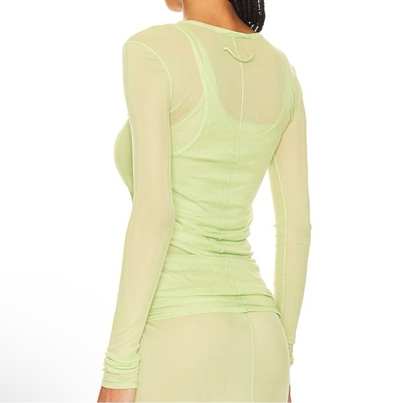 GRLFRND Long Sleeve Mesh Tee in Electric Lime Size XS - Picture 2 of 12